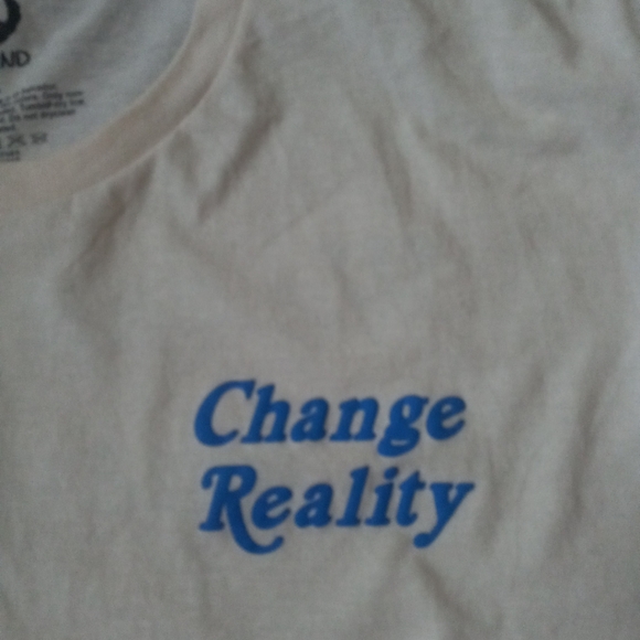 Of Mind Mens Shirt Color Beige Size Large Change Reality We Can Change Our.... - Picture 2 of 6